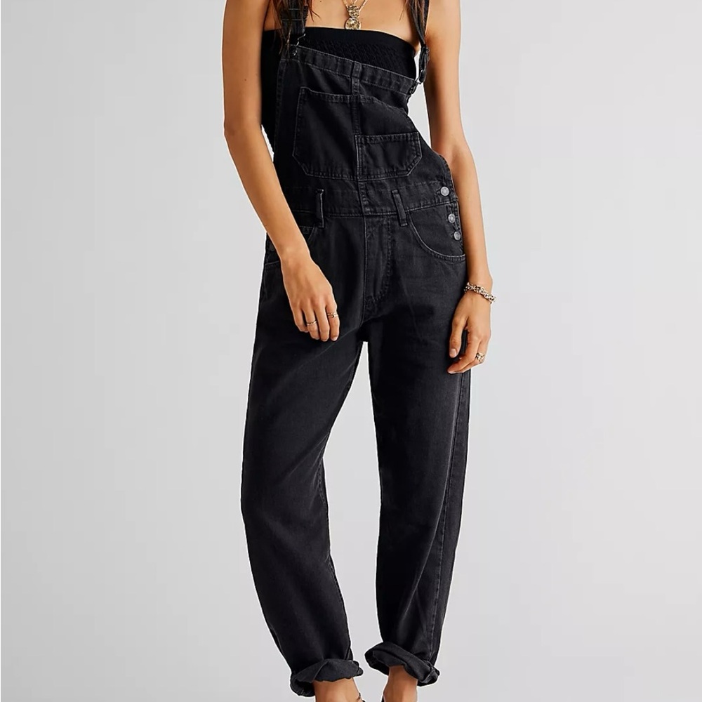 Free People jean overalls | black